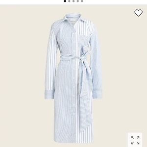 Jcrew button down dress with tie with pockets!